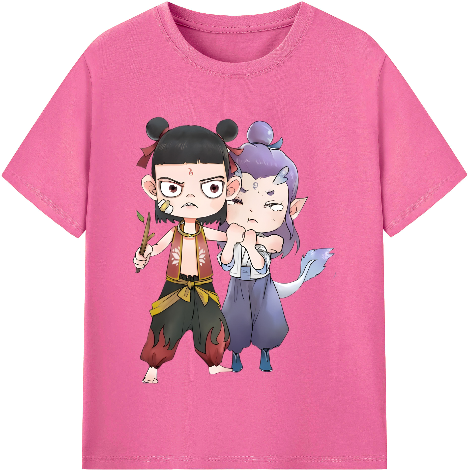 （画像用） Ne Zha 2 ナタ 魔童の大暴れ レディースカジュアルプリントTシャツ（綿100％）